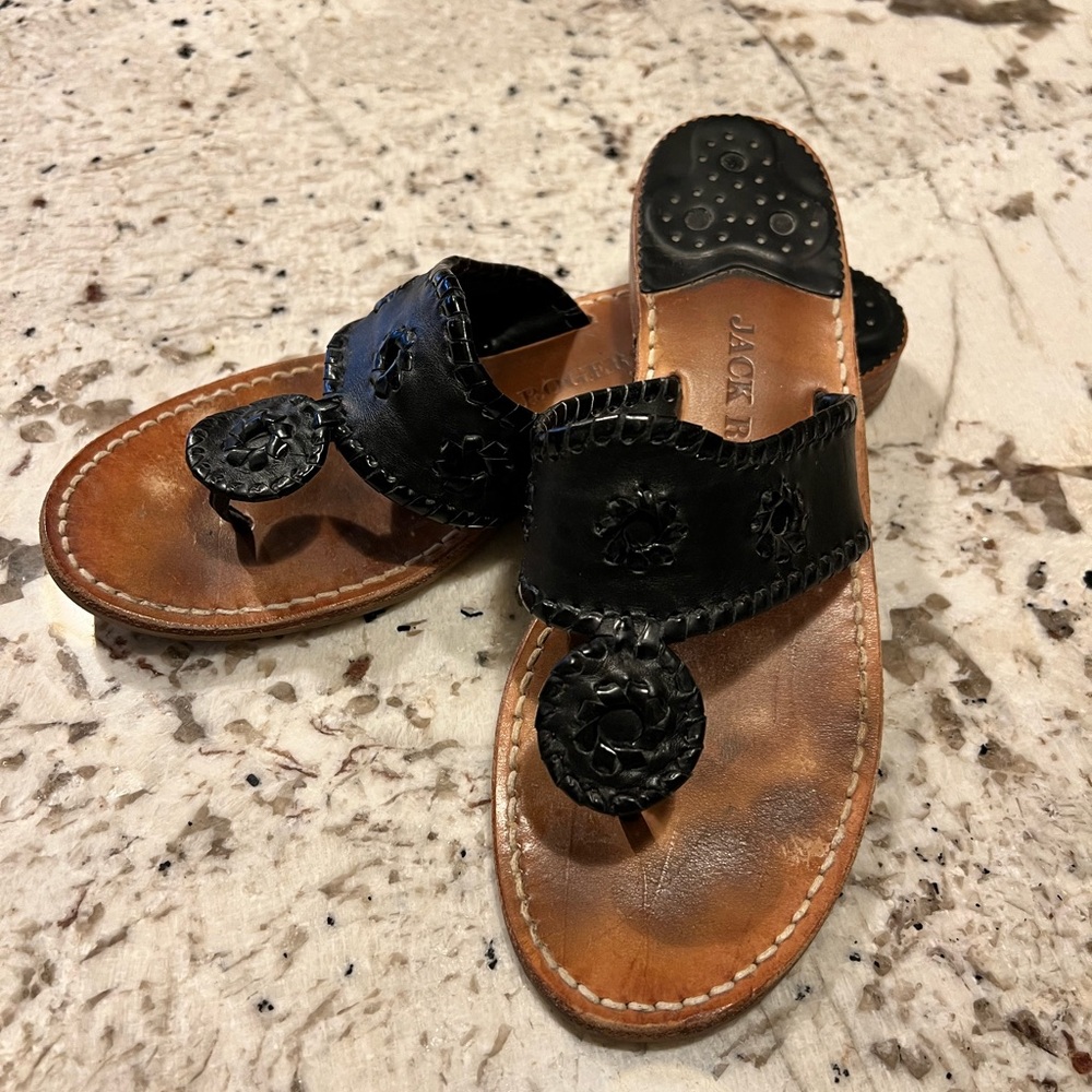 Jack Rogers Black and Tan Women's Sandals